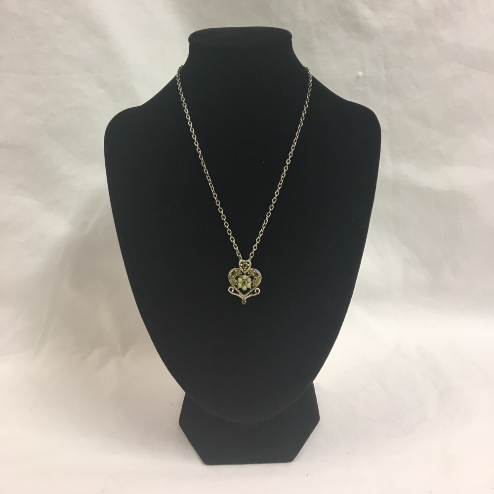 Green Jewel Heart Necklace